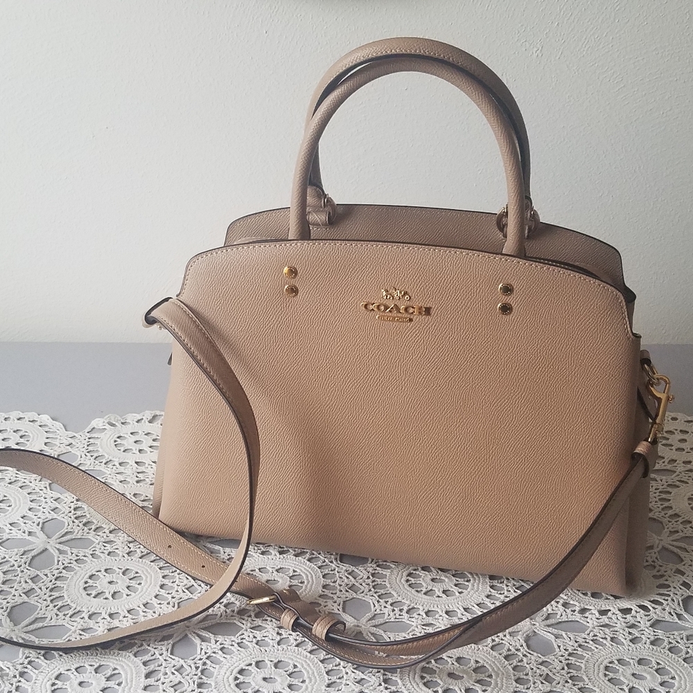 COACH Taupe Pebbled Leather Carryall